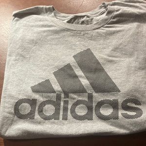ADIDAS gray,  black ADIDAS and logic on the front. Size xL